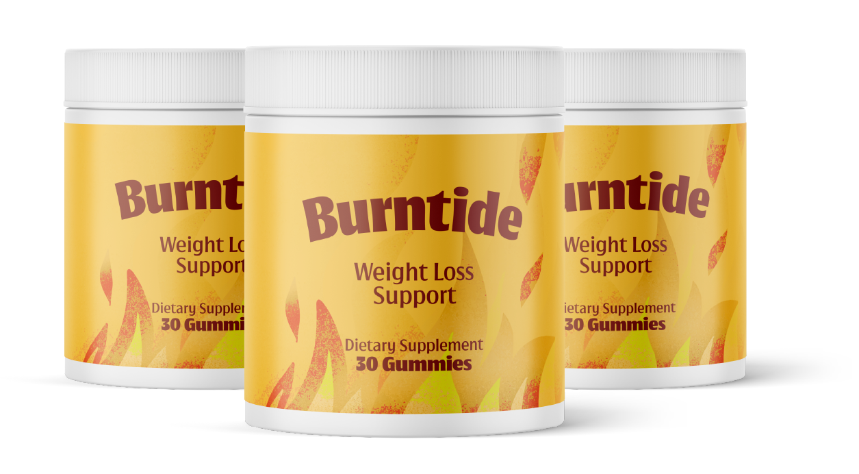 Three bottles of Burntide weight loss support gummies
