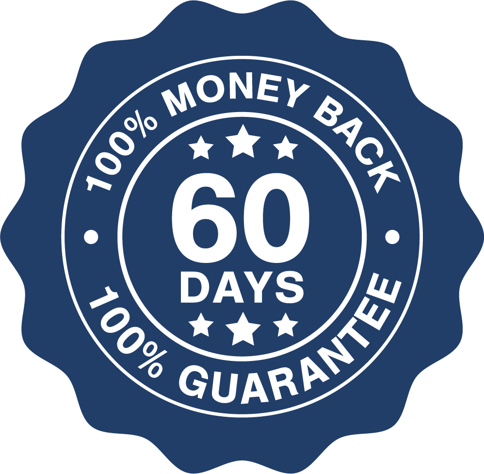Burntide 60-day 100% money-back guarantee seal